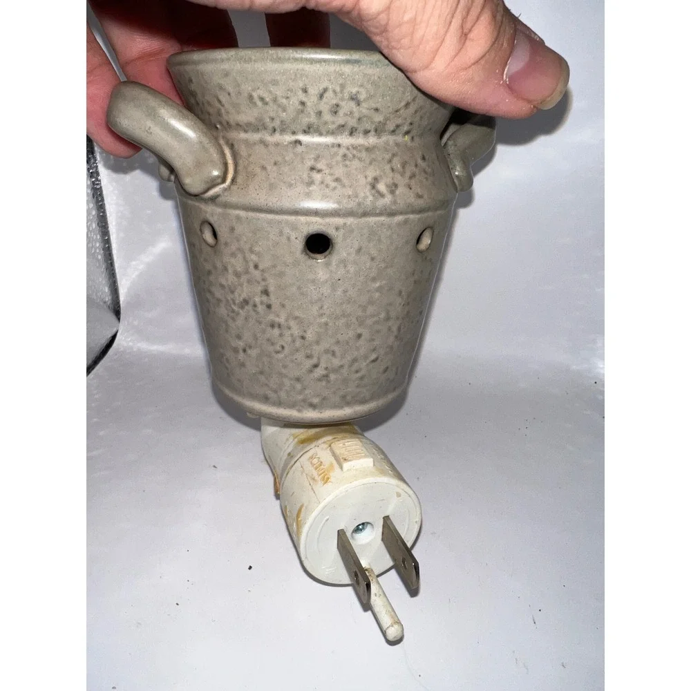 Scentsy Live Simply Mini Warmer Plug In Farmhouse Ceramic Wax Melt Warmer Gray